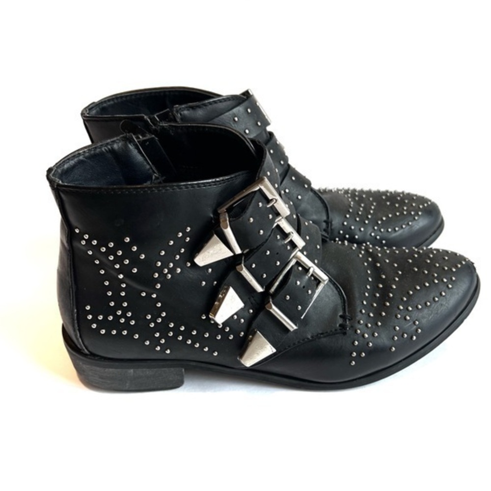 MISSPAP studded Black booties buckles silver size 39 (8)